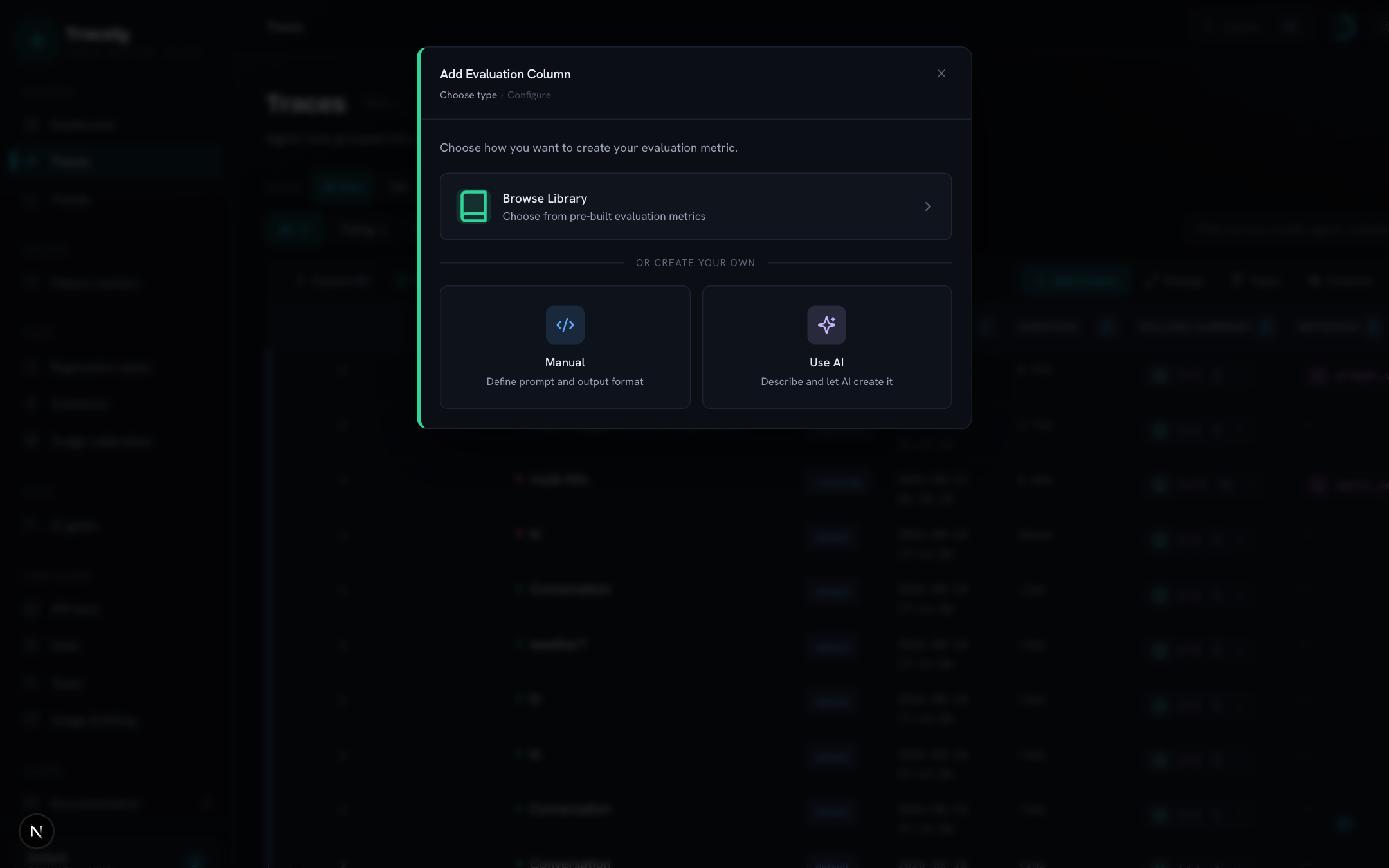 The Add Column modal