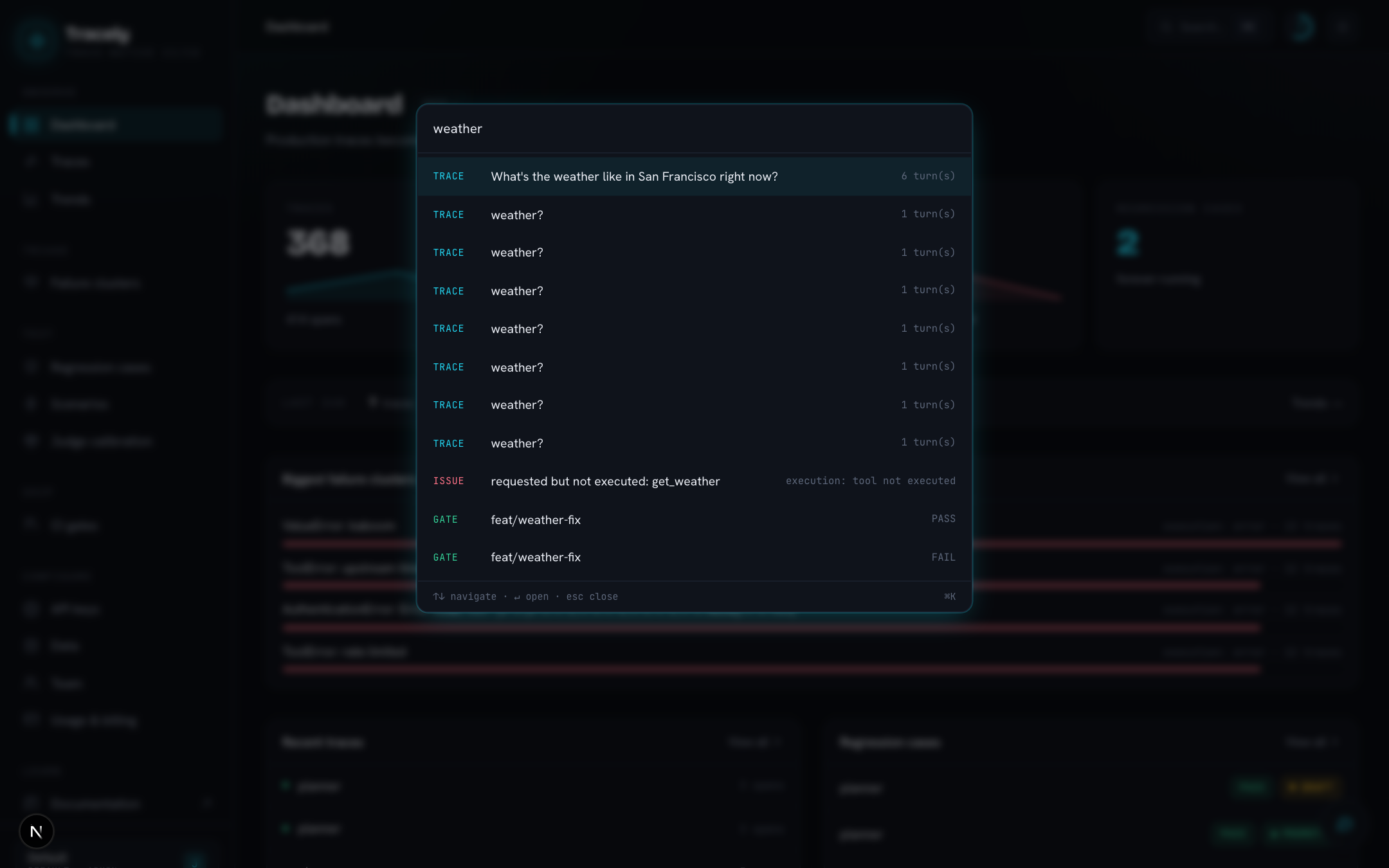 The ⌘K command palette