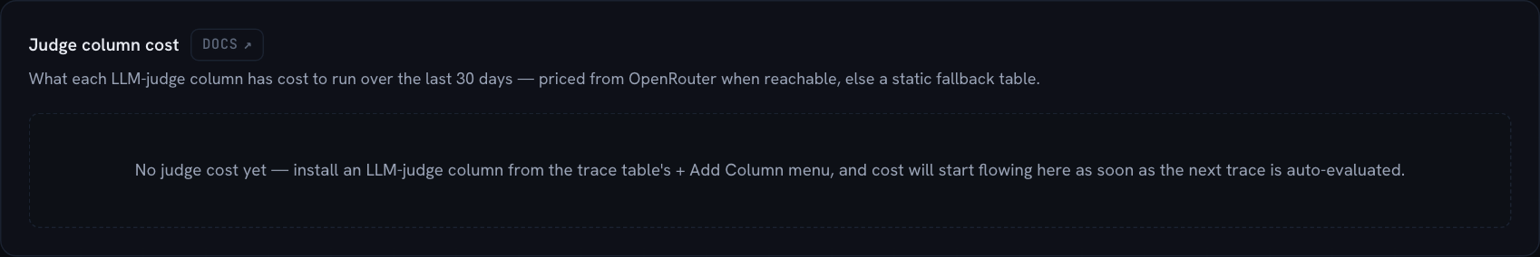 Judge column cost